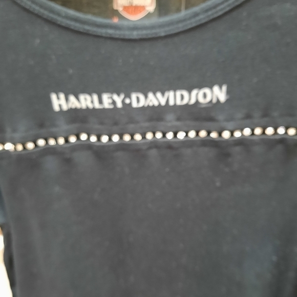Harley Davidson Black Long Sleeve  Shirt Women's Top - Picture 4 of 7